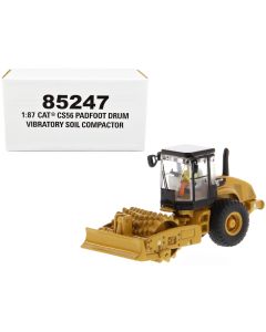 2023 CAT Caterpillar CS56 Padfoot Drum Vibratory Soil Compactor Diecast Model 1/87 Scale