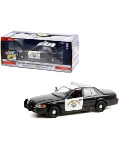 2008 Ford Crown Victoria Police Interceptor Diecast Model Car 1/24 Black White CHP