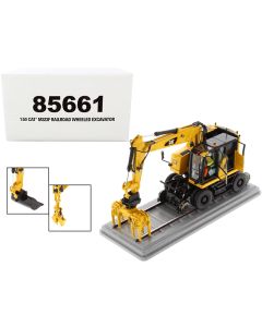 2018 CAT M323F Railroad Wheeled Excavator Diecast Model 1/50 with Operator & Tools