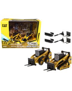 2023 CAT 272D2 Skid Steer Loader & 297D2 Track Loader Set 1/64 Diecast Models