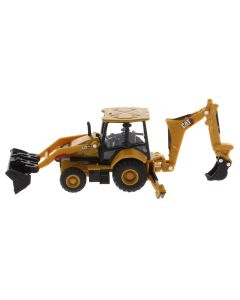 2023 CAT Caterpillar 420 XE Backhoe Loader Diecast Model 1/64 with Work Tools Yellow by Diecast Masters