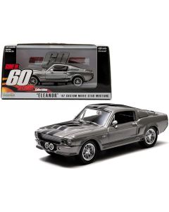 1967 Ford Mustang Eleanor Diecast Model Car Gray Metallic Black Stripes 1/43 Greenlight