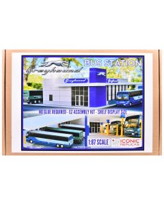 2023 Greyhound Bus Station Diorama EZ Assembly Kit 1/87 HO Model Iconic Replicas