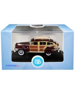 1942 Chrysler Town & Country Woody Wagon Regal Maroon HO Scale Diecast Model Car