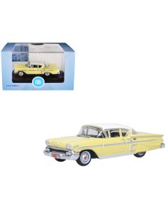1958 Chevrolet Impala Diecast Model Car - Colonial Cream/Snowcrest White, 1/87 HO Scale