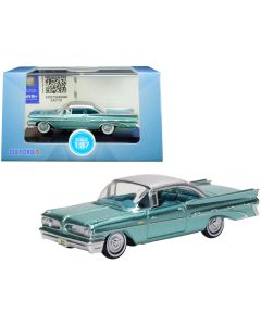 1959 Pontiac Bonneville Coupe Diecast Model Car 1/87 HO Seaspray Green Silver Top