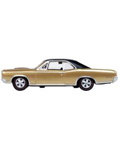 1966 Pontiac GTO Diecast Model Car 1/87 HO Scale Martinique Bronze Metallic Black Top