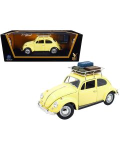 1967 Volkswagen Beetle Yellow 1/18 Diecast Model Car with Roof Rack by Road Signature
