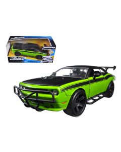 Diecast Model Car 1/24 Dodge Challenger SRT8 Green Black Fast & Furious Jada