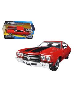 Diecast Model Car 1/24 Dom's 1970 Chevrolet Chevelle SS Red Black Stripes Fast & Furious