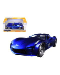 2009 Chevrolet Corvette Stingray Concept Blue 1/24 Diecast Model Car Jada