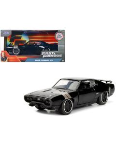 1/32 Diecast Model Car Dom's Plymouth GTX Black Silver Stripes Fast & Furious F8 Jada
