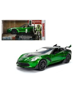 2016 Diecast Model Car - 1/24 Chevrolet Corvette Crosshairs Green from Transformers by Jada