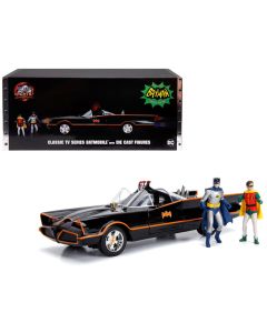 1/18 Diecast Model Car Classic TV Series Batmobile w/ Lights & Batman Robin Figures