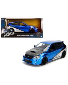 1/24 Diecast Model Car Brian's Subaru Impreza WRX STI Blue Silver Carbon Hood Jada