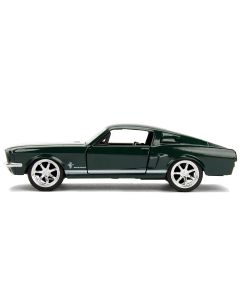 2023 Jada 1/32 Diecast Model Car - Ford Mustang Dark Green with White Stripes Fast & Furious
