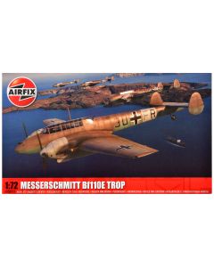 2023 Airfix 1/72 Messerschmitt Bf110E/E-2 TROP Model Kit, 2 Scheme Options