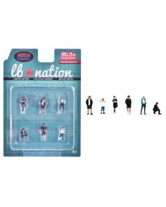2023 Liberty Walk LB Nation 6-Piece Diecast Figure Set, Limited Edition 1/64 Scale