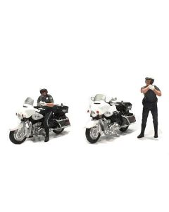 2023 Limited Edition Diecast Figure Set - Speed Cop 4 pcs (2 Figures, 2 Motorcycles) 1/64 Scale by American Diorama