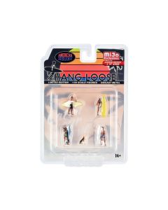 1/64 Scale Hang Loose Diecast Set - 4 Surfer Figures & 1 Dog - Limited Edition 4800