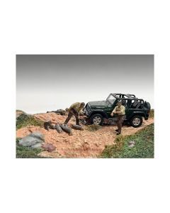 2023 4X4 Mechanics Diecast Figure Set 2-Piece 1/43 Scale Models American Diorama