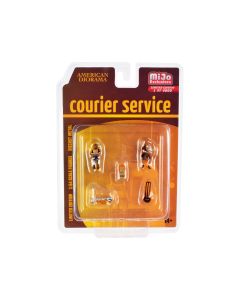 1/64 Courier Service Diecast Figures Set 5pc Limited Edition American Diorama