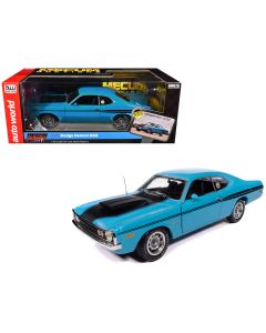 1972 Dodge Demon GSS Diecast Model Car 1/18 Petty Blue Black Stripes Auto World