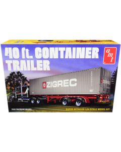 1/24 Scale Model Kit - Skill 3 40' Container Trailer by AMT
