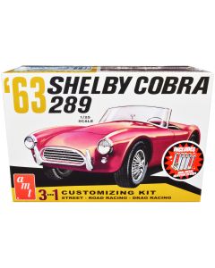 1963 Shelby Cobra 289 Model Kit 1/25 Scale 3-in-1 by AMT - Skill 2
