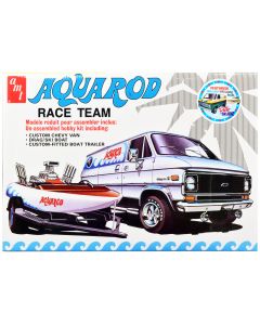 1/25 Scale Model Kit AMT Chevrolet Custom Van Drag/Ski Boat Trailer Aqua Rod Team
