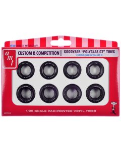 2023 AMT Goodyear Polyglas GT Tires Set of 8 for 1/25 Scale Model Kits