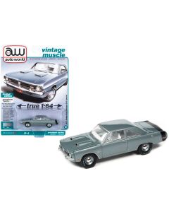 1971 Dodge Dart Swinger 340 Diecast Model Car - Limited Edition 1/64 - Gray/Black Stripe