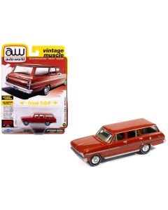 1963 Chevrolet II Nova 400 Wagon Diecast Model Car 1/64 Riverside Red Auto World