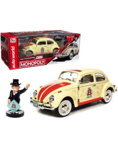 1963 Volkswagen Beetle Diecast Model Car - Yukon Yellow, Monopoly Graphics, 1/18 Scale