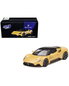 2023 Maserati MC20 Giallo Genio Yellow Black Top 1/64 Diecast Model Car BBR