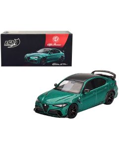 2021 Alfa Romeo Giulia GTAm 1/64 Diecast Model Car - Verde Montreal Green, Carbon Top by BBR