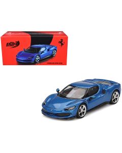 2023 Ferrari 296 GTB Diecast Model Car Blue Corsa 1/64 BBR Collectible