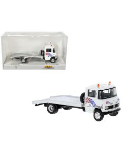 1968 Mercedes-Benz L 608 D Flatbed Truck Model - White BMW Autohaus 1/87 HO Scale by Brekina