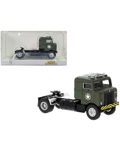 1950 Kenworth Bullnose Truck Tractor HO Scale Model Olive Drab USAF by Brekina