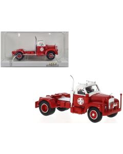 1953 B-61 Santa Fe Truck Tractor Red & White HO Scale Model Car 1/87 by Brekina