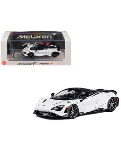 2021 McLaren 765LT White Black Top 1/64 Diecast Model Car + Extra Wheels CM Model