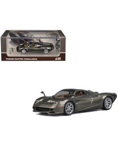 2023 Pagani Huayra Codalunga 1/64 Diecast Model Car Gun Metal Gray Metallic, Sunroof, Extra Wheels