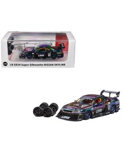 2000 Nissan Skyline LB-ER34 Super Silhouette RHD Diecast Model Car 1/64 Chameleon Metallic