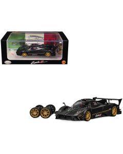 2018 Pagani Zonda Revolucion Black Carbon 1/64 Diecast Model Car + Extra Wheels CM Model