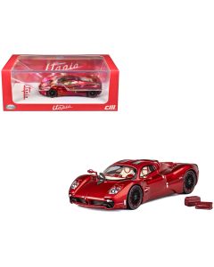 2023 Pagani Utopia 1/64 Diecast Model Car Red Metallic Red Carbon Top CM Model