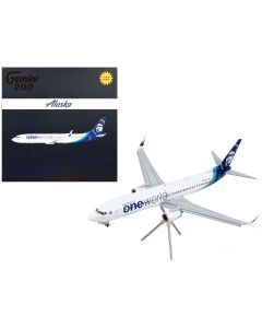2023 Boeing 737-900ER Diecast Model Airplane - Alaska Airlines One World 1/200 Gemini 200