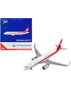 2023 Airbus A320neo Sichuan Airlines Diecast Model 1/400 Scale Aircraft Red Stripes