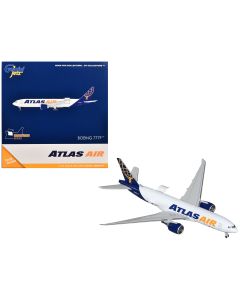 2007 Boeing 777-200LRF Atlas Air Diecast Model 1/400 Interactive Series Blue Tail