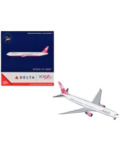 2023 Boeing 767-400ER Diecast Model Airplane - Delta Air Lines, Breast Cancer Foundation, 1/400 Scale, GeminiJets