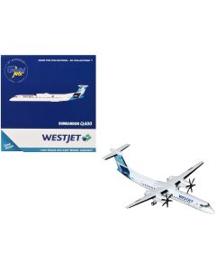 2023 Bombardier Q400 WestJet Diecast Model Airplane 1/400 Scale C-FOEN Blue Tail